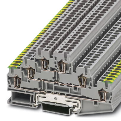 Phoenix Contact Multi-Level Terminal Block; ST 2.5-PE/L/L; 20A; 600V; 3-Level; #28 - #12; Spring-cage Connection; Gray